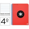 BLOC ESPIRAL LIDERPAPEL CUARTO ANTARTIK TAPA POLIPROPILENO 80 H 100G HORIZONTAL CON MARGEN ROJO
