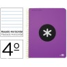 BLOC ESPIRAL LIDERPAPEL CUARTO ANTARTIK TAPA POLIPROPILENO 80 H 100G HORIZONTAL CON MARGEN VIOLETA