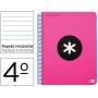 BLOC ESPIRAL LIDERPAPEL CUARTO ANTARTIK TAPA POLIPROPILENO 80 H 100G HORIZONTAL CON MARGEN ROSA