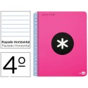 BLOC ESPIRAL LIDERPAPEL CUARTO ANTARTIK TAPA POLIPROPILENO 80 H 100G HORIZONTAL CON MARGEN ROSA