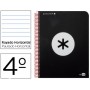 BLOC ESPIRAL LIDERPAPEL CUARTO ANTARTIK TAPA POLIPROPILENO 80 H 100G HORIZONTAL CON MARGEN NEGRO