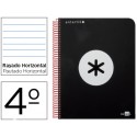 BLOC ESPIRAL LIDERPAPEL CUARTO ANTARTIK TAPA POLIPROPILENO 80 H 100G HORIZONTAL CON MARGEN NEGRO