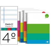 BLOC ESPIRAL LIDERPAPEL CUARTO DREAM TAPA EXTRADURA 80H 80G PAUTA 2,5MM CON MARGEN COLORES SURTIDOS