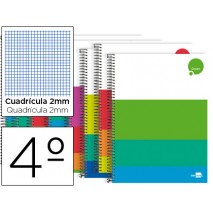 BLOC ESPIRAL LIDERPAPEL CUARTO DREAM TAPA EXTRADURA 80H 80G MILIMETRADO COLORES SURTIDOS