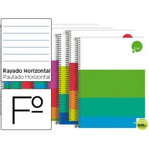BLOC ESPIRAL LIDERPAPEL FOLIO DREAM TAPA EXTRADURA 80 H 80G HORIZONTAL CON MARGEN COLORES SURTIDOS