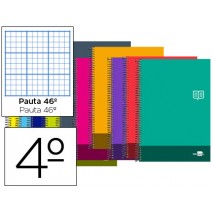 BLOC ESPIRAL LIDERPAPEL CUARTO DISCOVER TAPA CARTONCILLO 80 H 80G RAYADO N„ 46 COLORES SURTIDOS