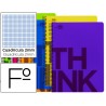 BLOC ESPIRAL LIDERPAPEL FOLIO THINK TAPA POLIPROPILENO 80 H 80G MILIMETRADO 6 COLORES SURTIDOS