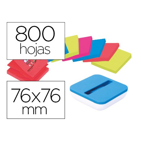 SOPORTE BLOC DE NOTAS ADHESIVAS QUITA Y PON POST-IT SUPER STICK Z NOTES COLOR AZUL CON 8 BLOC 76X76