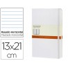 LIBRETA MOLESKINE TAPA DURA RAYADO HORIZONTAL 240 HOJAS COLOR BLANCO CIERRE CON GOMA 130X210 MM