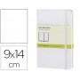 LIBRETA MOLESKINE TAPA DURA LISO 192 HOJAS COLOR BLANCO CIERRE CON GOMA 90X140 MM