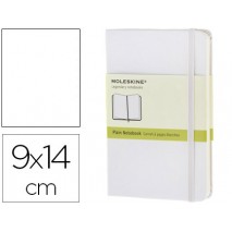 LIBRETA MOLESKINE TAPA DURA LISO 192 HOJAS COLOR BLANCO CIERRE CON GOMA 90X140 MM