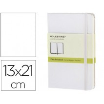 LIBRETA MOLESKINE TAPA DURA LISO 240 HOJAS COLOR BLANCO CIERRE CON GOMA 130X210 MM