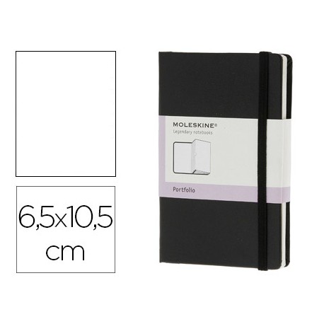 LIBRETA MOLESKINE TAPA DURA ORGANIZADORA CON DOS DEPARTAMENTOS COLOR NEGRO CIERRE CON GOMA 65X105 MM