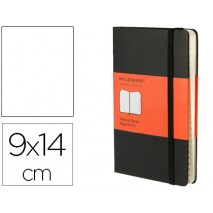 LIBRETA MOLESKINE TAPA DURA INDICE 192 HOJAS COLOR NEGRO CIERRE CON GOMA 90X140 MM