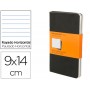 LIBRETA MOLESKINE TAPA DURA RAYADO HORIZONTAL 64 HOJAS 16 HOJAS DESMONTABLES COLOR NEGROPACK DE 3 UN