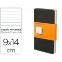 LIBRETA MOLESKINE TAPA DURA RAYADO HORIZONTAL 64 HOJAS 16 HOJAS DESMONTABLES COLOR NEGROPACK DE 3 UN