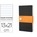 LIBRETA MOLESKINE TAPA DURA RAYADO HORIZONTAL 80 HOJAS 16 HOJAS DESMONTABLES COLOR NEGROPACK DE 3 UN