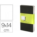 LIBRETA MOLESKINE TAPA DURA LISO 64 HOJAS CON 16 HOJAS DESMONTABLES COLOR NEGRO PACK DE 3 UNIDADES 9