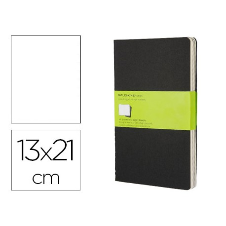 LIBRETA MOLESKINE TAPA DURA LISO 80 HOJAS CON 16 HOJAS DESMONTABLES COLOR NEGRO PACK DE 3 UNIDADES 1