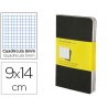 LIBRETA MOLESKINE TAPA DURA CUADRO 5 MM 64 HOJAS CON 16 HOJAS DESMONTABLES COLOR NEGROPACK DE 3 UNID