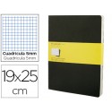 LIBRETA MOLESKINE TAPA DURA CUADRO 5 MM 120 HOJAS CON 16 HOJAS DESMONTABLES COLOR NEGROPACK DE 3 UNI