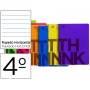 BLOC ESPIRAL LIDERPAPEL CUARTO THINK TAPA POLIPROPILE NO 80 HO 80G HORIZONTAL CON MARGEN 6 COLORES S