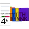 BLOC ESPIRAL LIDERPAPEL CUARTO THINK TAPA POLIPROPILE NO 80 HO 80G HORIZONTAL CON MARGEN 6 COLORES S