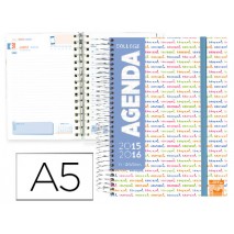 AGENDA ESCOLAR LIDERPAPEL15-16 COLLEGE DIN-A5 ESPAÑOL INGLES UN DIA PAGINA POLIPROPILENO PORTADA PER
