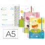 AGENDA ESCOLAR LIDERPAPEL 15-16 FANTASIA DIN-A5 ESPAÑOL INGLES 70 HOJAS LITTLE DOLLIES TAPA FORRADA