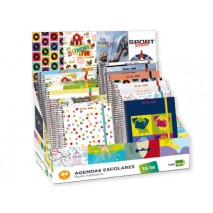 AGENDA ESCOLAR LIDERPAPEL 15-16 FANTASIA DIN-A5 EXPOSITOR DE 24 UNIDADES SURTIDAS