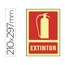PICTOGRAMA SYSSA SEÑAL DE EXTINTOR EN PVC FOTOLUMINISCENTE 210X297 MM