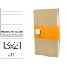 LIBRETA MOLESKINE TAPA DURA RAYADO HORIZONTAL 80 HOJAS 16 HOJAS DESMONTABLES COLOR KRAFTPACK DE 3 UN