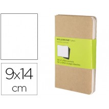 LIBRETA MOLESKINE TAPA DURA LISO 64 HOJAS CON 16 HOJAS DESMONTABLES COLOR KRAFT PACK DE 3 UNIDADES 9