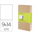 LIBRETA MOLESKINE TAPA DURA LISO 64 HOJAS CON 16 HOJAS DESMONTABLES COLOR KRAFT PACK DE 3 UNIDADES 9