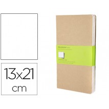 LIBRETA MOLESKINE TAPA DURA LISO 80 HOJAS CON 16 HOJAS DESMONTABLES COLOR KRAFT PACK DE 3 UNIDADES 1