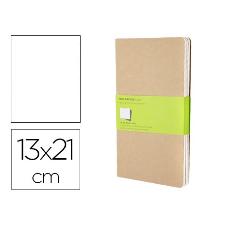 LIBRETA MOLESKINE TAPA DURA LISO 80 HOJAS CON 16 HOJAS DESMONTABLES COLOR KRAFT PACK DE 3 UNIDADES 1