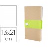LIBRETA MOLESKINE TAPA DURA LISO 80 HOJAS CON 16 HOJAS DESMONTABLES COLOR KRAFT PACK DE 3 UNIDADES 1