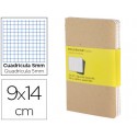 LIBRETA MOLESKINE TAPA DURA CUADRO 5 MM 64 HOJAS CON 16 HOJAS DESMONTABLES COLOR KRAFTPACK DE 3 UNID