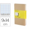 LIBRETA MOLESKINE TAPA DURA CUADRO 5 MM 64 HOJAS CON 16 HOJAS DESMONTABLES COLOR KRAFTPACK DE 3 UNID