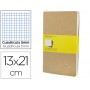 LIBRETA MOLESKINE TAPA DURA CUADRO 5 MM 80 HOJAS CON 16 HOJAS DESMONTABLES COLOR KRAFTPACK DE 3 UNID