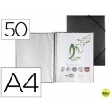 CARPETA LIDERPAPEL ESCAPARATE CON ESPIRAL 50 FUNDAS POLIPROPILENO DIN A4 NEGRO