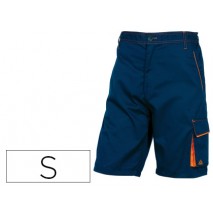 PANTALON DE TRABAJO DELTAPLUS BERMUDA CINTURA AJUSTABLE 5 BOLSILLOS COLOR AZUL NARANJATALLA S