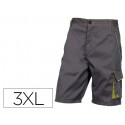 PANTALON DE TRABAJO DELTAPLUS BERMUDA CINTURA AJUSTABLE 5 BOLSILLOS COLOR GRIS VERDE TALLA 3XL