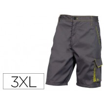 PANTALON DE TRABAJO DELTAPLUS BERMUDA CINTURA AJUSTABLE 5 BOLSILLO COLOR GRIS VERDE TALLA XXXL