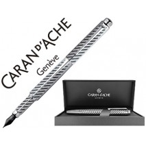 PLUMA CARAN D'ACHE RNX.316 FIBER ACERO INOX GRABADA EN URDIMBRE A LASER PLUMIN ACERO INOX REVESTIDO