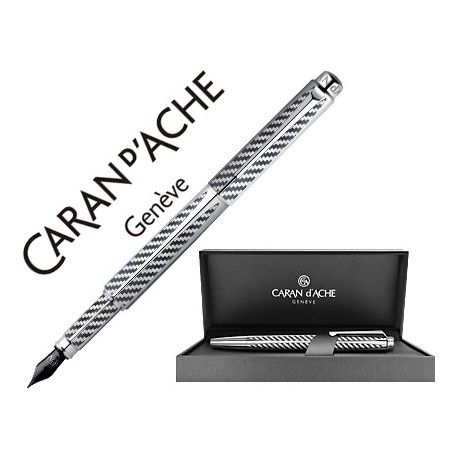 PLUMA CARAN D'ACHE RNX.316 FIBER ACERO INOX GRABADA EN URDIMBRE A LASER PLUMIN ACERO INOX REVESTIDO