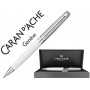 PORTAMINAS CARAN D'ACHE LEMAN BICOLOR 0,7 MM LACA CHINA BLANCA CAPUCHON Y ADORNOS PLATEADOS RODIADOS