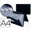 CARPETA LIDERPAPEL CLASIFICADORA FUELLE POLIPROPILENO DIN A4 NEGRA CON RIBETE NEGRO 13 DEPARTAMEN