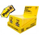 BLOC DE NOTAS ADHESIVAS QUITA Y PON POST-IT SUPER STICKY 76 X 76 MM AMARILLO ULTRA CAMPAÑA ALZHEIMER