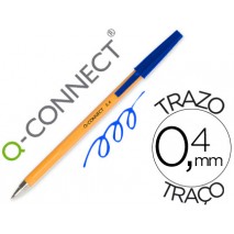 BOLIGRAFO NARANJA Q-CONNECT AZUL FINO